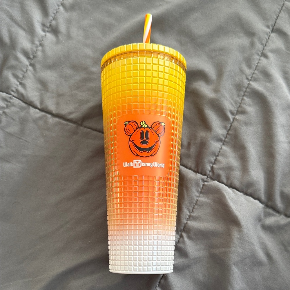 Disney World Starbucks Orange and White Halloween Gradient Tumbler